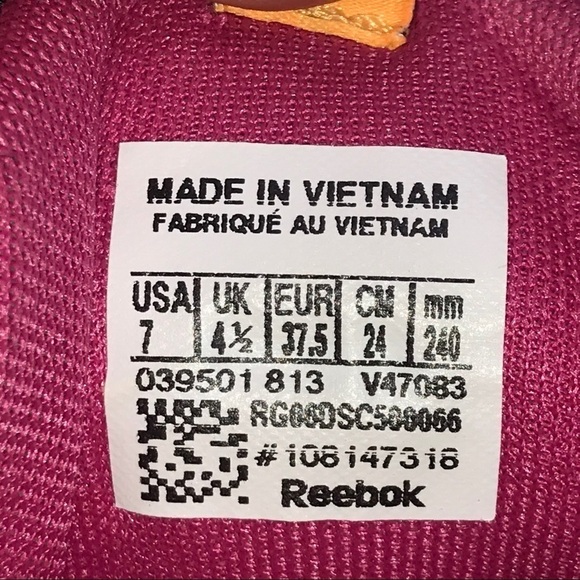 Reebok Record Finish RS Trail Running Shoes | Size 7 | Black/Pink/Yellow - Picture 8 of 8